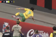 【動画】サッカー選手、ゴールを決めた喜びパフォーマンスで怪我をする⚽