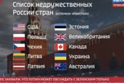【画像】ロシアの国営テレビさん、非友好国を堂々と公開してしまうｗｗｗｗ