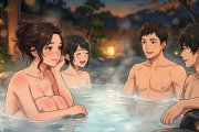 友人のカップルと混浴温泉でスワッピングをした