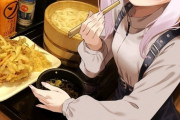【FGO】釜揚げうどんと野菜のかき揚げを食べるメリュジーヌ！！　現代私服メリュジーヌ可愛すぎる////////