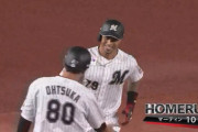GIF画像　マーティン第10号先制2ランホームラン！！ロッテが初回から2点先制！！
