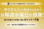 スーパーSALE中の楽天市場､野球勝利でポイント2倍とダイヤモンド会員1年キープで+1倍を開始