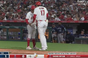 大谷翔平、第三打席２アウトランナーなしで申告敬遠…
