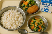 学校給食さん、白米高騰で麦飯になる