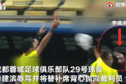 【動画】中国、サッカー元中国代表選手、審判を侮辱し退場通告されると物を投げつける！