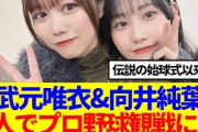 【櫻坂46】武元唯衣&向井純葉、2人でプロ野球観戦に…