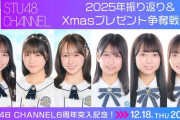 【STU48】12月18日(木)の『STU48 CHANNEL』は豪華2本立て生放送🎄