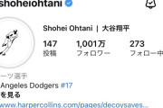 大谷翔平のインスタフォロワー1001万人wwwwwwwwww