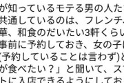 モテる女さん「いい男は事前にお店の予約３つくらいしとくものだよ」