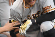 巨人悪夢　主力野手3人目の骨折　梶谷が右手甲に死球、長期離脱か