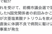 N国議員「次亜塩素酸Naを飲むとコロナに効くぞ」N国職員「まじ？」→飲んで病院へ駆け込む