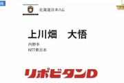 日ハム、ドラフト9位でNTT東日本・上川畑大悟を指名！