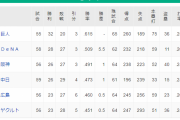 横浜DeNAベイスターズ28勝27敗3分 2位←これ