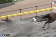 【悲報】アシャカトブ(鞍上戸崎圭太)、1着でゴールするも直後に落馬して予後不良か!?