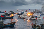 【速報】南沙諸島に中国の海上民兵船１００隻超が集結　フィリピン沿岸警備隊に火炎弾など
