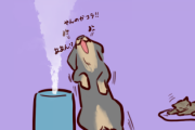 加湿器「ﾌｫｰｰｰwww」　犬「！！」　猫「！！」