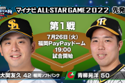 オールスター第1戦予告先発セ青柳　パ大関