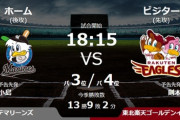 試合実況　9月19日18:15～ ロッテ－楽天 (先発 小島×則本)