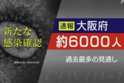 【新規感染者】大阪府 新型コロナ +6000人感染 過去最多大幅に上回る