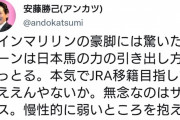 安藤勝己「ウインマリリンに驚いた。レーンは日本馬の力の引き出し方を知っとる。本気でJRA移籍しろ」