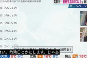 【画像】ウェザーニュースのお姉さん、40℃以上の新名称に「危険日」と提案してコメ欄激震ｗｗｗ