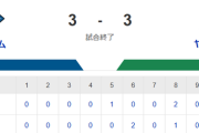 【試合結果】ヤクルト3-3日ハム　武岡が同点2ラン　吉村2回0失点