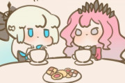 【FGO】お茶会してるミニモルガン＆トリ子！！　楽しそうですね！