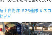 【画像】自衛隊「敷地内にこの子がいました～！」←炎上