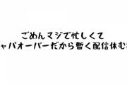 【悲報？】黒井しば、忙しいため暫く配信休む