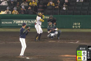 阪神３ー０ヤクルト　4回裏　甲子園球場　試合再開