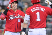 カープ小園4号決勝弾！誠也31号＆32号連発3打点！會澤犠飛！玉村6回3失点！森浦零封！栗林28Sで6連勝！【広島5-4阪神/試合結果】