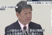 【悲報】自民・茂木幹事長「この10年が少子化を反転できる最後のチャンスだ」