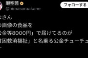 暇空茜、新たな攻撃…NPO団体が送る食料パックを「これで8000円は公金チューチュー！いいとこ3000円だ！」