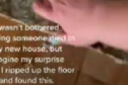 【動画】 中古住宅を購入した女性、カーペットの下に人型の線と黒いシミを見つける　調べてみたらまさかの・・