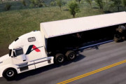 牽引トラックの横転事故を防ぐ装置開発中