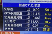 【緊急速報】津波、50cm観測