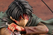 『進撃の巨人』人類最強の兵士・リヴァイのフィギュア予約受付中！鋭い眼差し＆ボロボロのマントや返り血のリアルさに注目