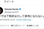 試合前の本田圭佑さん「W杯では下馬評は大して参考にならない。」