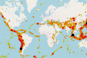【画像】1900年から2017年までの地震分布図がこちらｗｗｗｗ