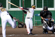 阪神ドラ６中野が新人最速“初安打”紅白戦で右前打