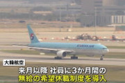 大韓航空、業績悪化で3カ月間の無給休職実施　設立50年で初