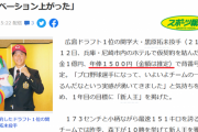 【誤植ネタ】広島ドラ1黒原、年俸1500円で仮契約
