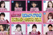 令和のアイドル界スゴいボーカリスト10人・・・ん？