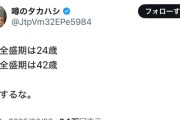 弱男｢男の全盛期は42歳！でも女の全盛期は24歳！w｣