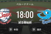 【試合実況】西武スタメン 先発:本田（2023.6.7）