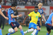 日本代表、ブラジル相手に善戦　ネイマール、ヴィニシウスらが牙剥くも…攻勢凌ぎ0-0で前半終了