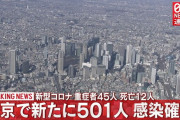 【動画】東京都 新型コロナ ５０１人感染、増加傾向へ？！　※ネット上の反応❓❗