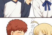 【FGO】セイバーにポッキーを食べさせてあげる士郎！！　このカップル////////
