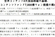 世界４大コンテンツじゃないから　～　韓国また始まった「世界４大コンテンツ強国(米日中韓)に飛躍する！」7,000億突っ込む宣言