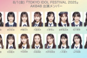 【AKB48】『TOKYO IDOL FESTIVAL 2025』出演メンバー決定！！